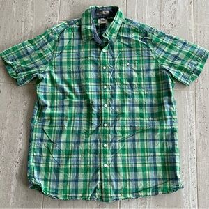 L.L. Bean Green and Blue Checkered Men's Shirt